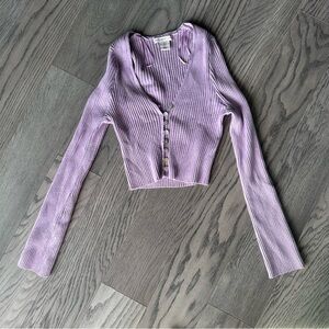 Sincerely Jules Lavender Ribbed Knit Top
